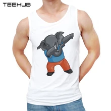 Мужские майки с принтом слона, милые футболки с рисунком панды, мопса, кота, мужской повседневный жилет с круглым вырезом