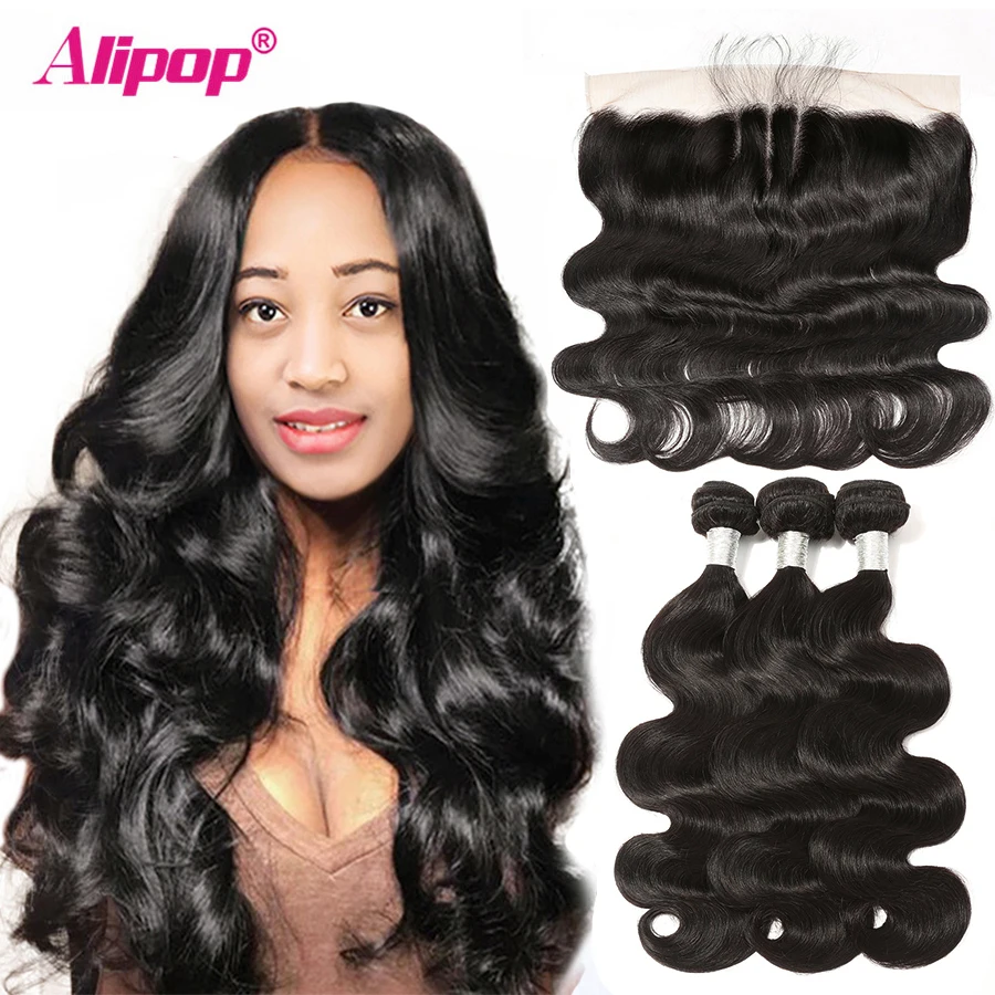online Peruano Onda Do Corpo Do Cabelo Pacotes Com Fechamento Frontal 4x13 Alipop 3 Pacotes Com Fechamento Frontal Do Cabelo Humano Peruano feixes Remy