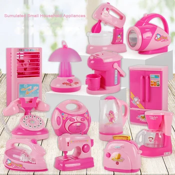 

Mini Kitchen Toys Light-up & Sound Plastic Simulation Home Appliances Kids Children Play House Toy Baby Girls Pretend Play Toys