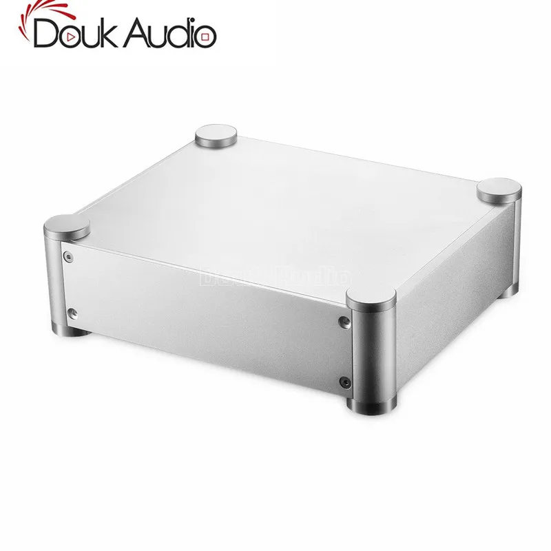 Nobsound Aluminium Enclosure Silver Chassis Preamplifier Case DAC Box Headphone Amp House