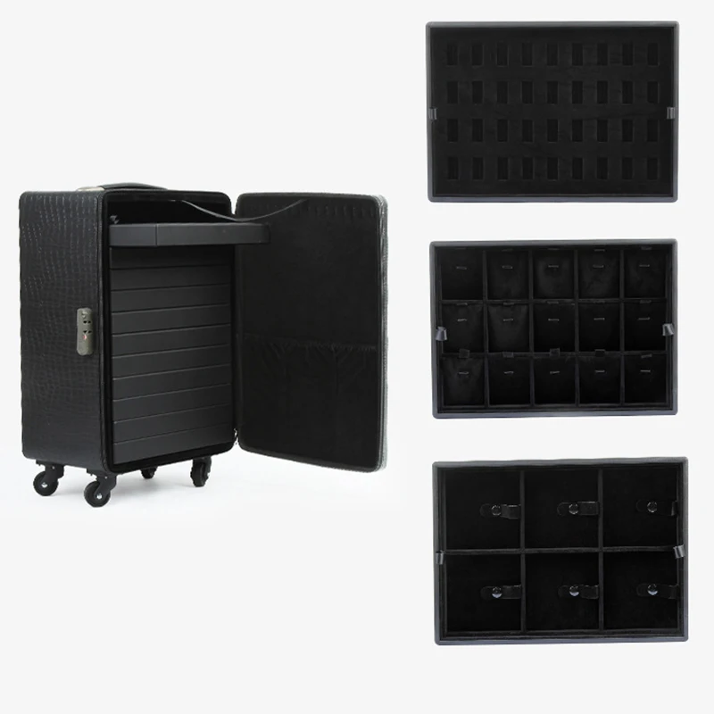 

Extra Large Jewelry Box Jewellery Lock Cabinet Storage Case Trinket Necklaces Earrings Hook Tray Trolley case Jewelry Storage