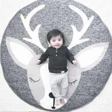 Скандинавский стиль идеально подходит для Детская комната ползать коврик Рождественский олень хлопок игра съемки подставки для домашнего декора круглый коврик