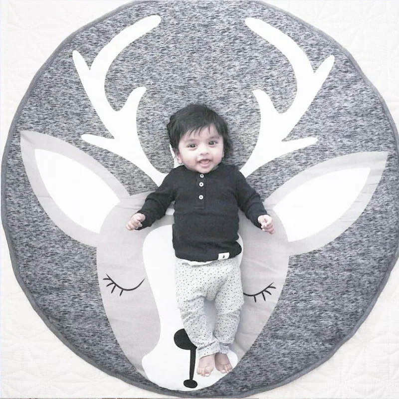 Nordic Style Perfect For Nursery Children Room Crawl Mat Christmas Deer Cotton Game Shooting Props Home Decoration Round Rug Nordic Style Perfect For Nursery Children Room Crawl Mat Christmas Deer Cotton Game Shooting Props Home Decoration Round Rug
