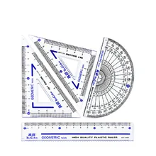 4 шт./компл. в виде геометрических фигур Набор линеек линейки дети в ПВХ посылка линейки лот для бизнес планирования школьные принадлежности канцелярские товары разработки Наборы инструментов оптом
