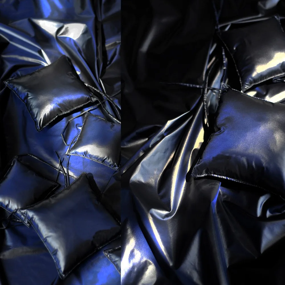 

Glitter Down Jacket Material Shading Blue Nylon Coated Textiles