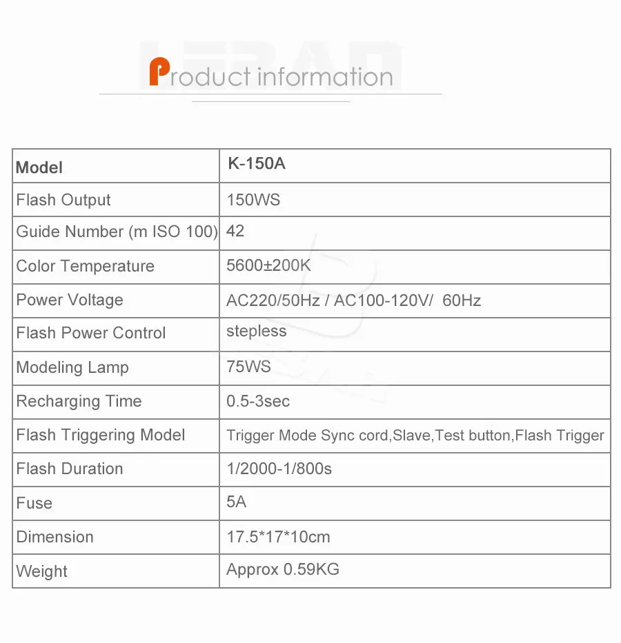 GODOX K-150A 150Ws Портативный Мини Мастер Студия флэш освещения фото галерея Мини Flash Малый Строб Фотография 220 В/110 В