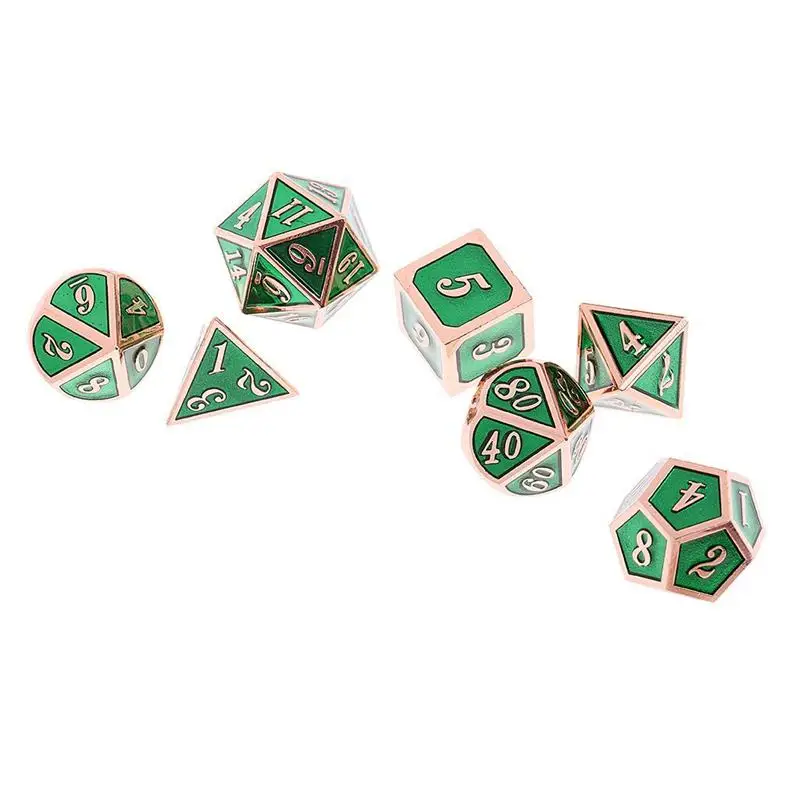 7 полихедрон D4-D20 цветной цинковый сплав пинцет-светло-зеленый