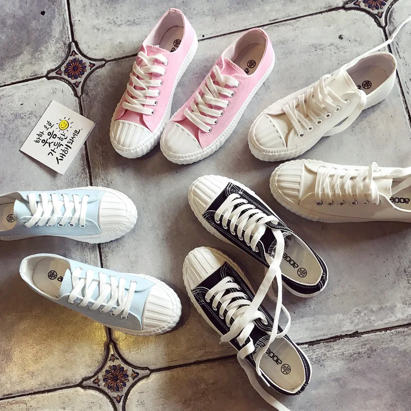 

Korean version of street shooting Harajuku canvas shoes female students summer casual