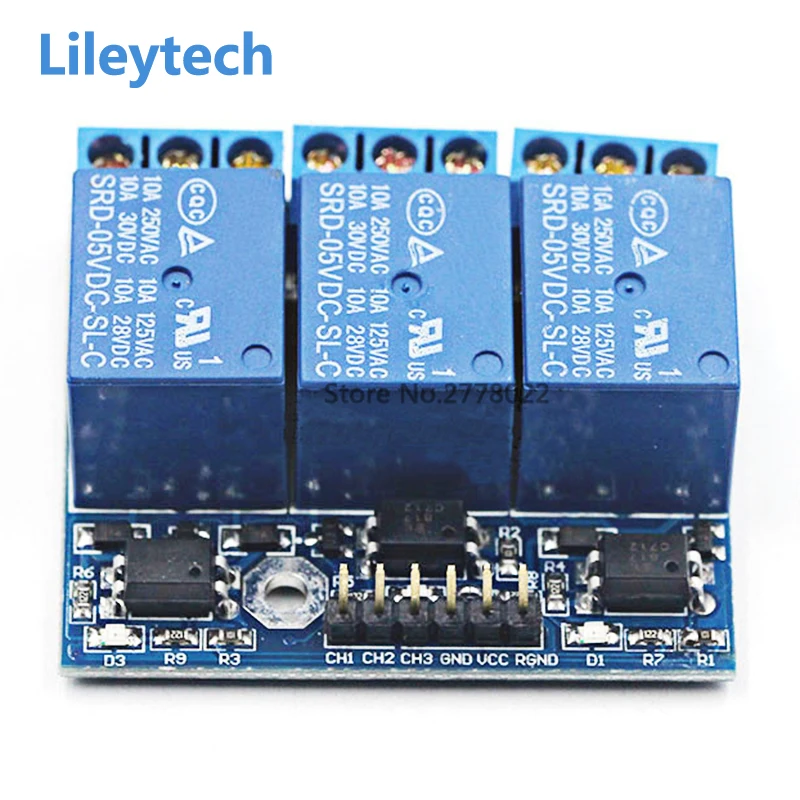 3 Channel Relay Module With Optocoupler Isolation Opto isolated