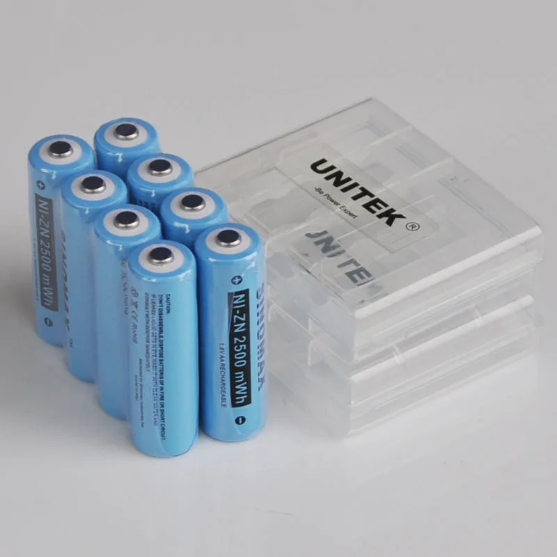 

8PCS 1.6V AA rechargeable battery 2500mwh Ni-Zn NiZn cell for camera toys shaver toothbrush replace 1.5V 1.2V ni-mh ni-cd cells