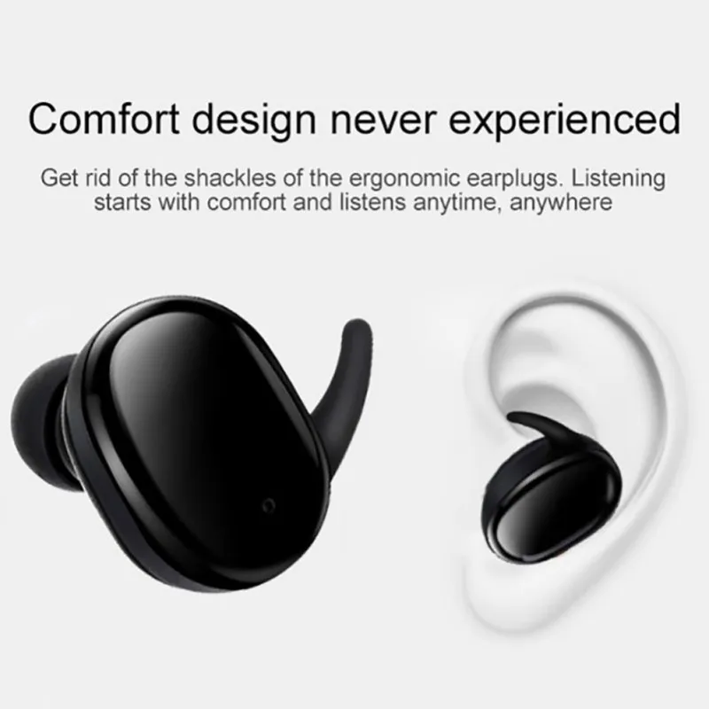 Беспроводные Мини Bluetooth наушники для мобильных стереонаушников, спортивные наушники с микрофоном, портативная зарядная коробка
