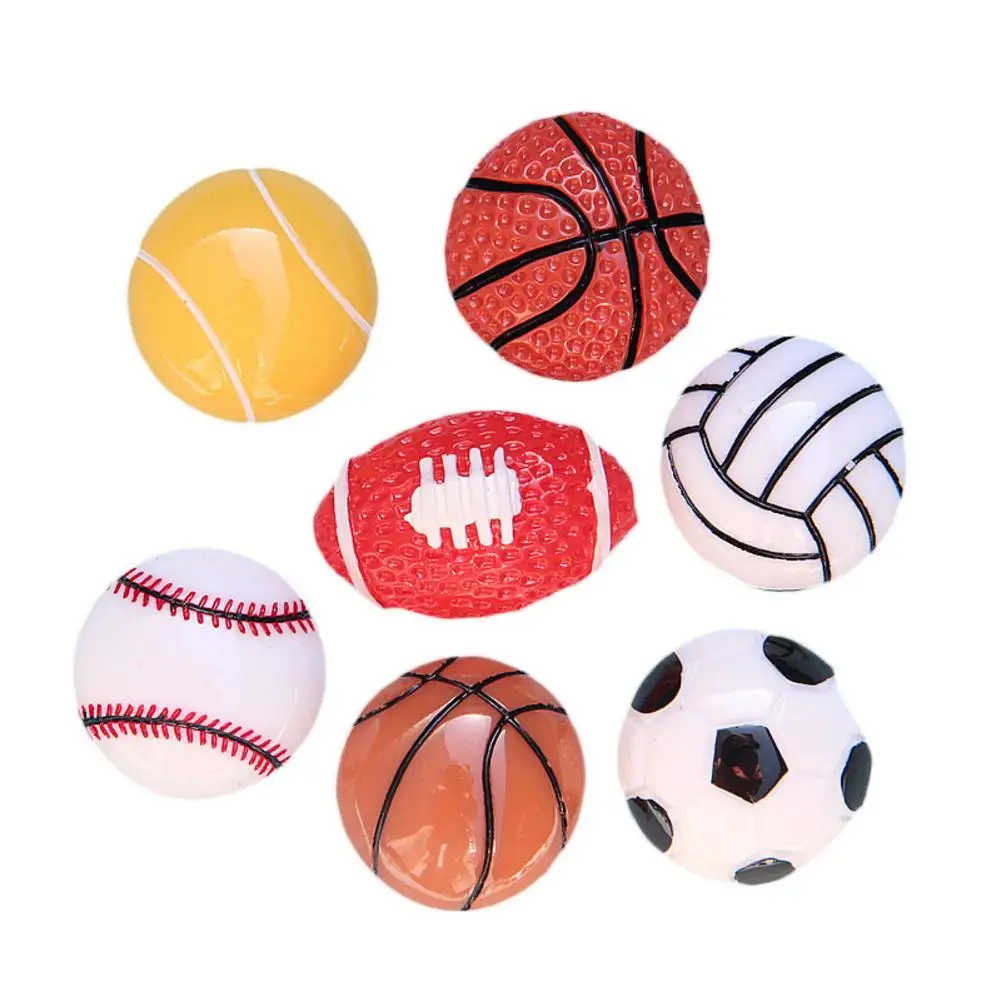 

Fridge Sticker Mobile Phone Case Accessories DIY Resin Sports Ball Flat Bottom Patch Creative Jewelry Accessories Children's Toy