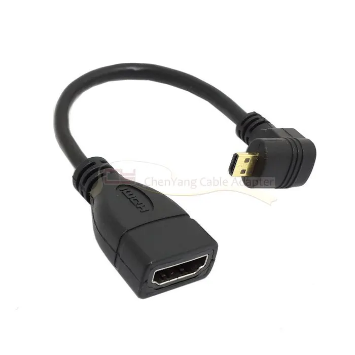 

90 Degree Down Direction Angled Micro HDMI Male to HDMI Female HDTV Adapter Cable for Tablet pc & Cell Phone