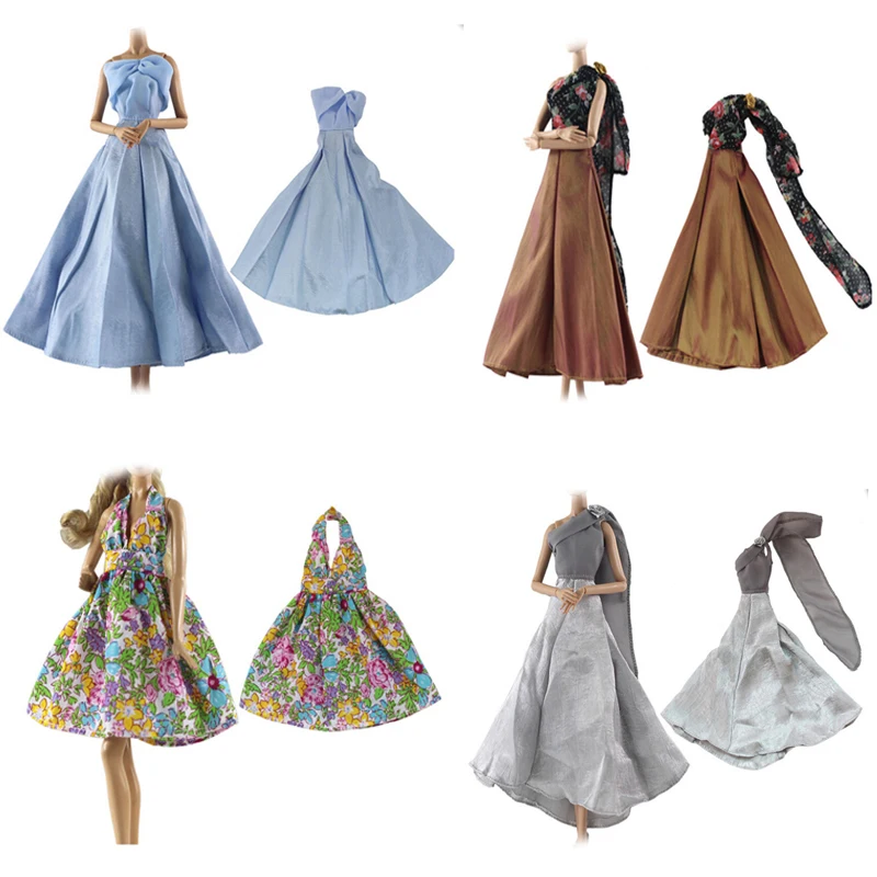 

4Styles Dress Doll Party Dress Elegant Summer Clothing Gown For Doll Hand Make Wedding Princess