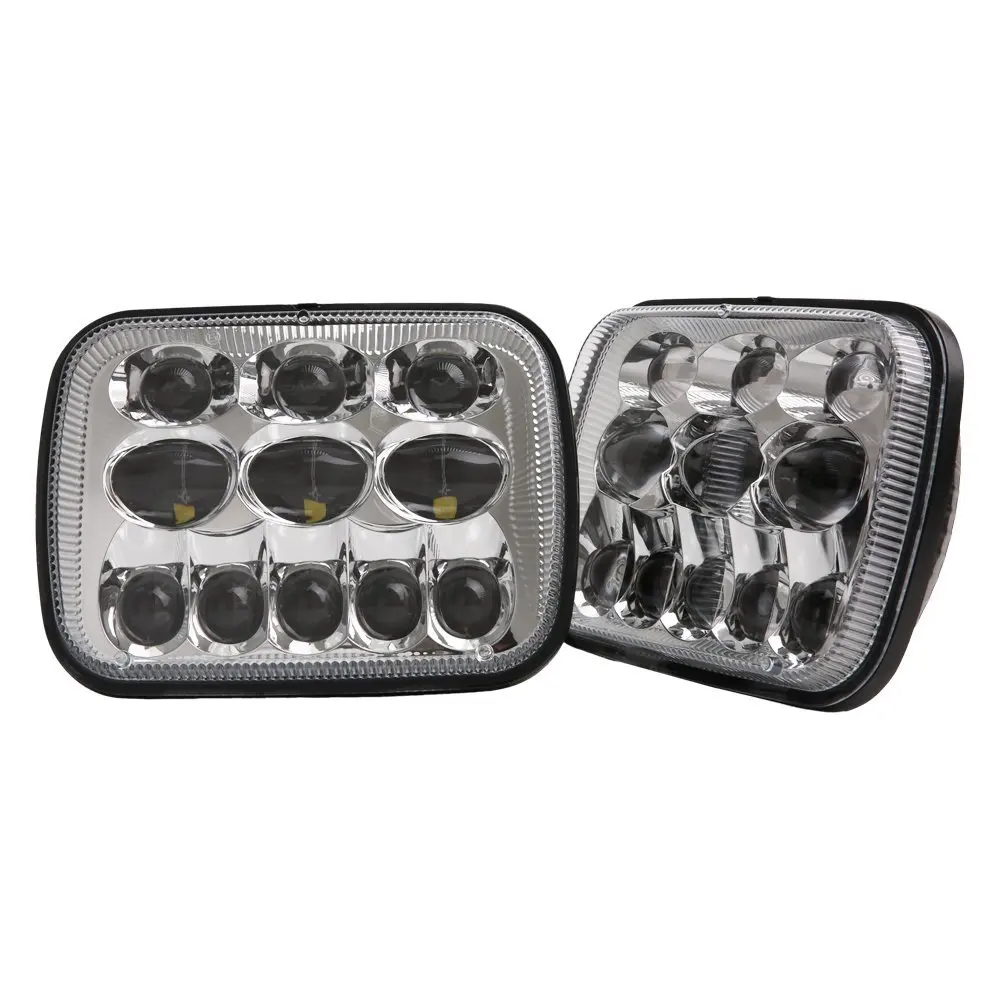 

2Pcs 5x7 6x7Inch LED Truck headlight Square Headlamp For Jeep Cherokee XJ 1984 to 2001 Wrangler YJ Front Lamp