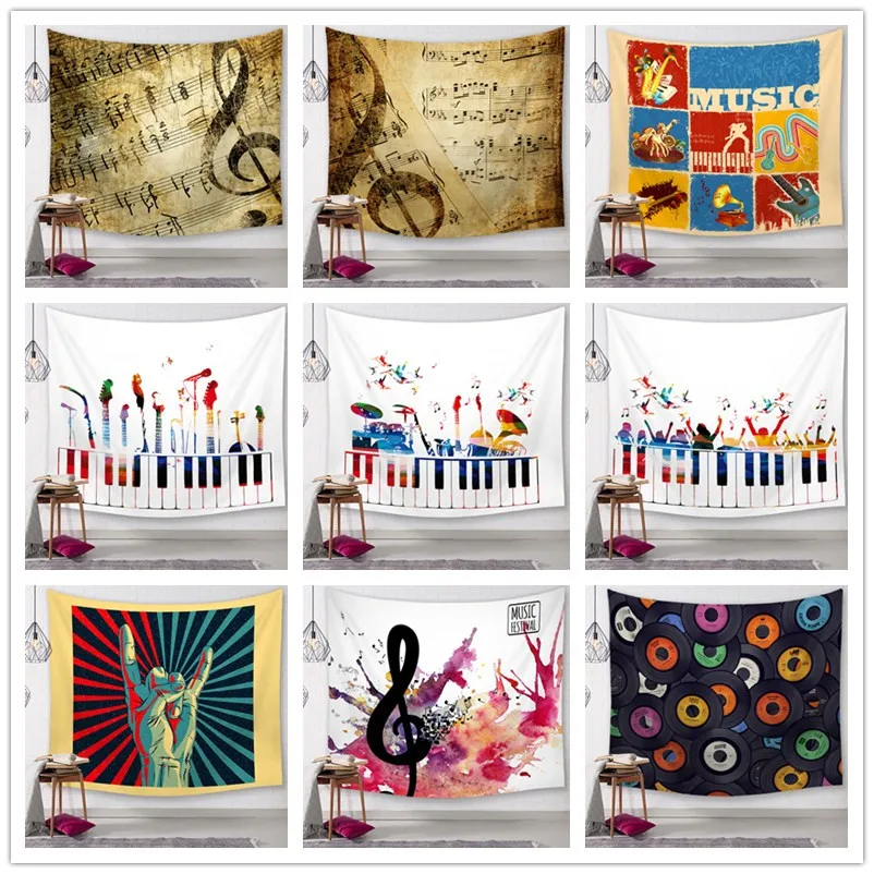 

Note Key Tapestry High-Definition Map Fabric Wall Hanging Decor Watercolor Map Letter Polyester Table Cover Yoga Beach towel