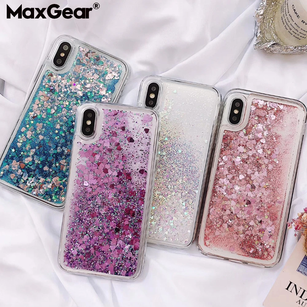 

Sparkle Glitter Liquid Quicksand Capinha Phone Case For iPhone X XR XS Max 8 7 6 6S 5 5S SE Plus Transparent Telefon Back Cover