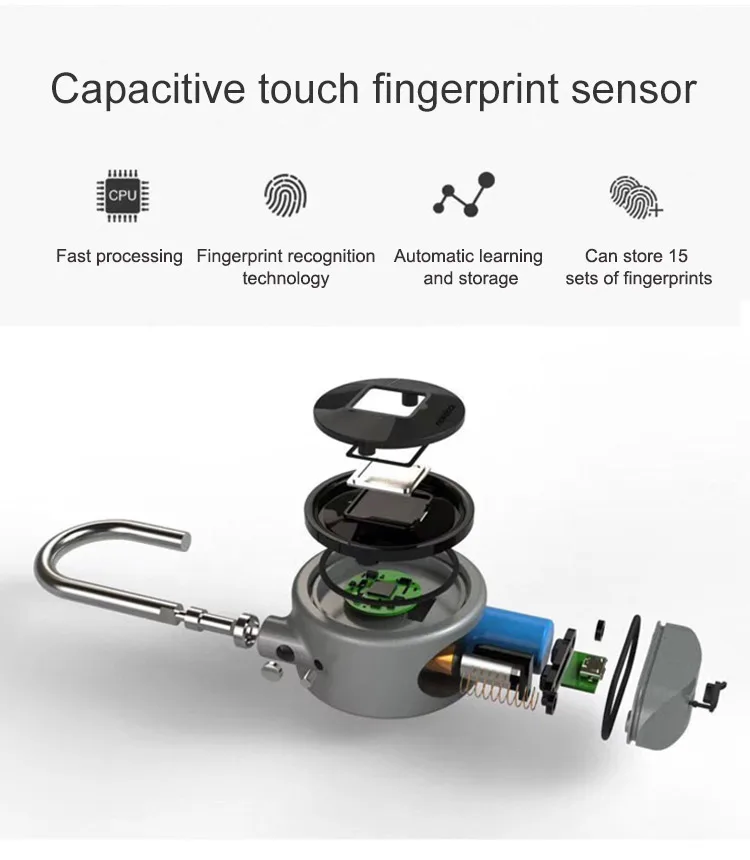 Smart Fingerprint Lock Keyless Lock Bluetooth APP  Fingerprint Unlock Anti-Theft Padlock Door Lock for Android iOS System  (3)
