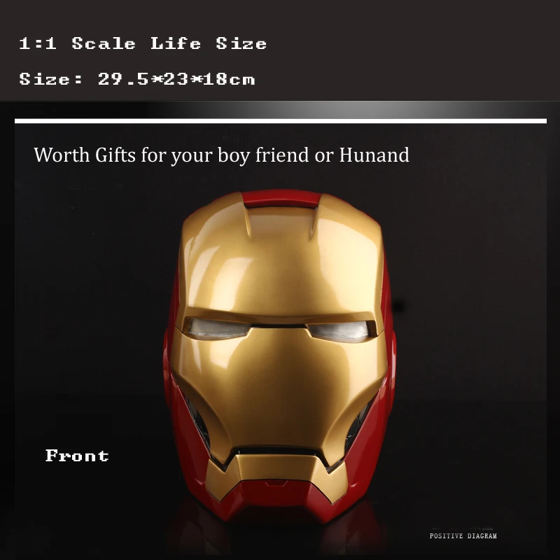 1/1 Scale Life Size Marvel Shield Movie Avengers iron Man 3 Helmet Money Bank Action Figure Toys