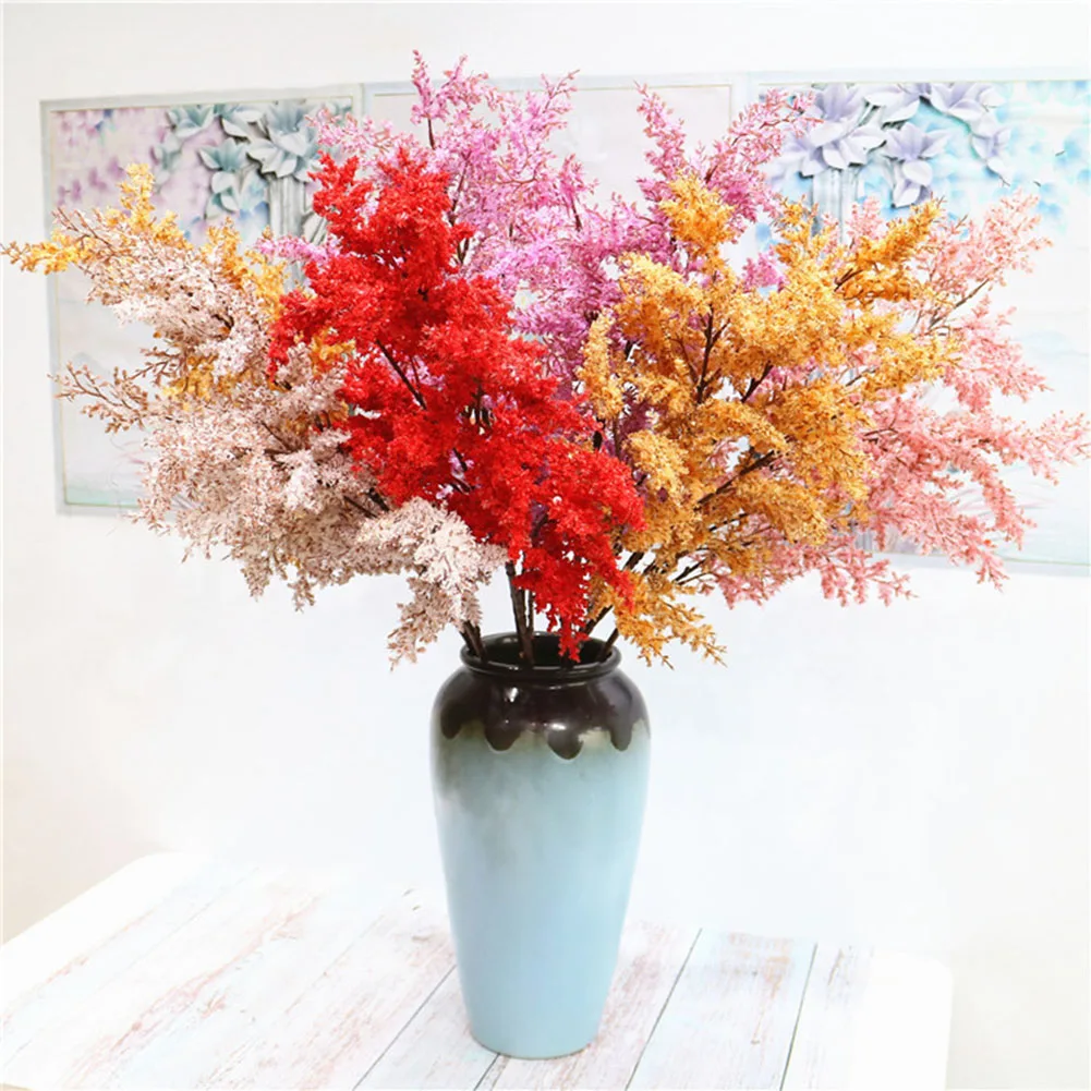 

Artificial Rime Flower Pine Smog Tree Branch Plastic Grass Fake Plant Leaf Garden Home Wedding Ceiling Decoration
