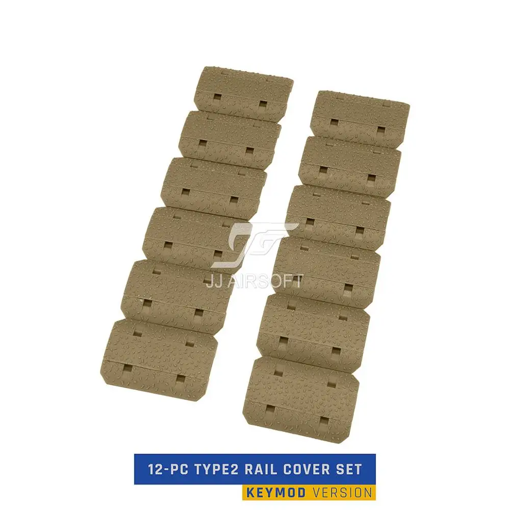 12-шт 12 шт Type2 Keymod Rail Cover Set(черный/Тан/Delux - Цвет: Tan