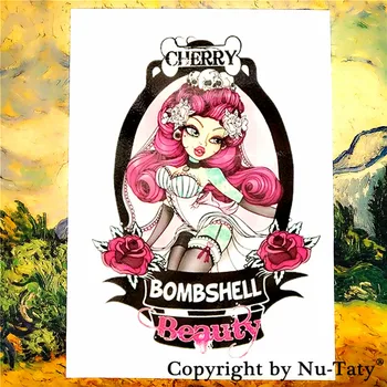 

SHNAPIGN Pinky Cheerleader Temporary Tatoo Body Art Flash Tattoo Stickers 21*15cm Waterproof Car Styling Home Decor Wall Sticker