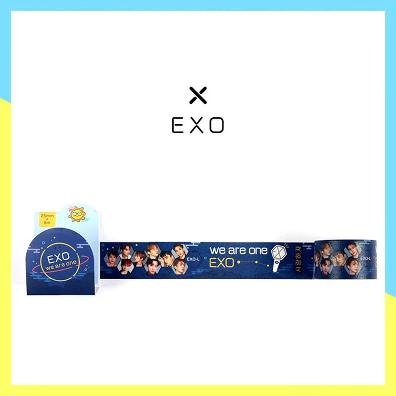 

EXO We Are One Scrapbook DIY Stickers Washi Tape 7th Anniversary Paper Masking Notebook Decoration Sticker