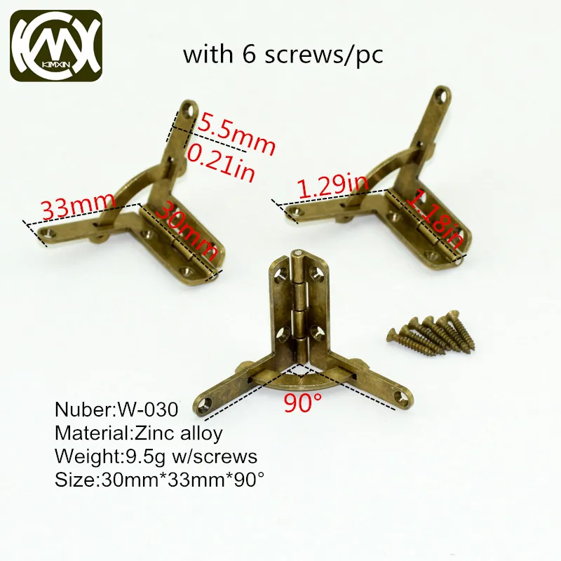 Koop 10 st Fabrikant in voorraad houten doos scharnier, zinklegering Brons scharnieren voor doos, meubels hardware, sieraden doos scharnieren kimxin W 030
