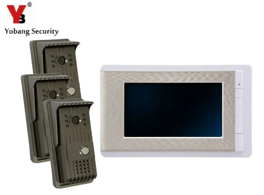 Yobangsecurity 7 дюймов видео-телефон двери Дверные звонки Запись видео Системы домофон