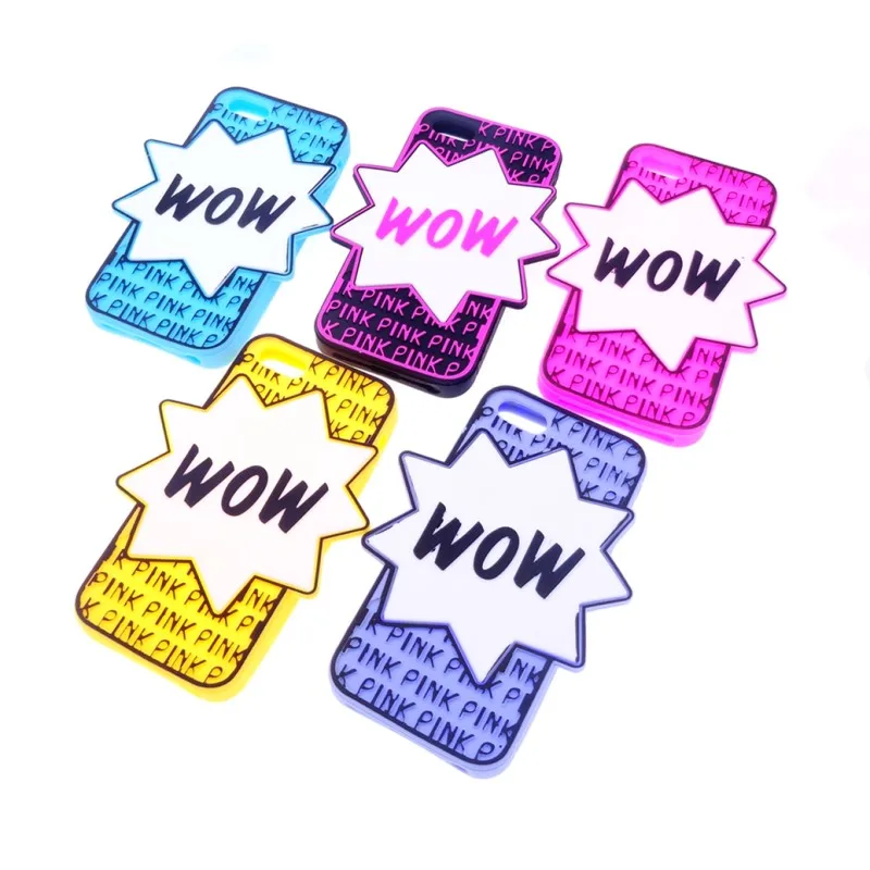 

New Cute Fashion Colorful PINK Letters Style Soft Silicone Cover for iPhone 5 5S 5G Phone Case