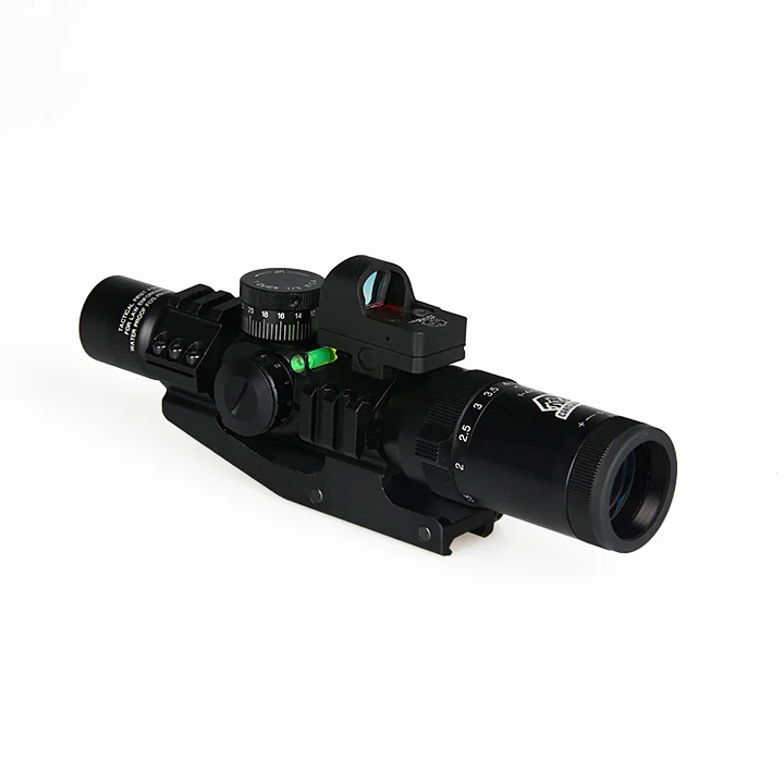 Canis Latrans Тактический прицел 1-4x24 IRF прицел+ красная точка зрения+ Riflescope пузырьковый уровень+ 30 мм двойной прицел крепление GZ1-0292
