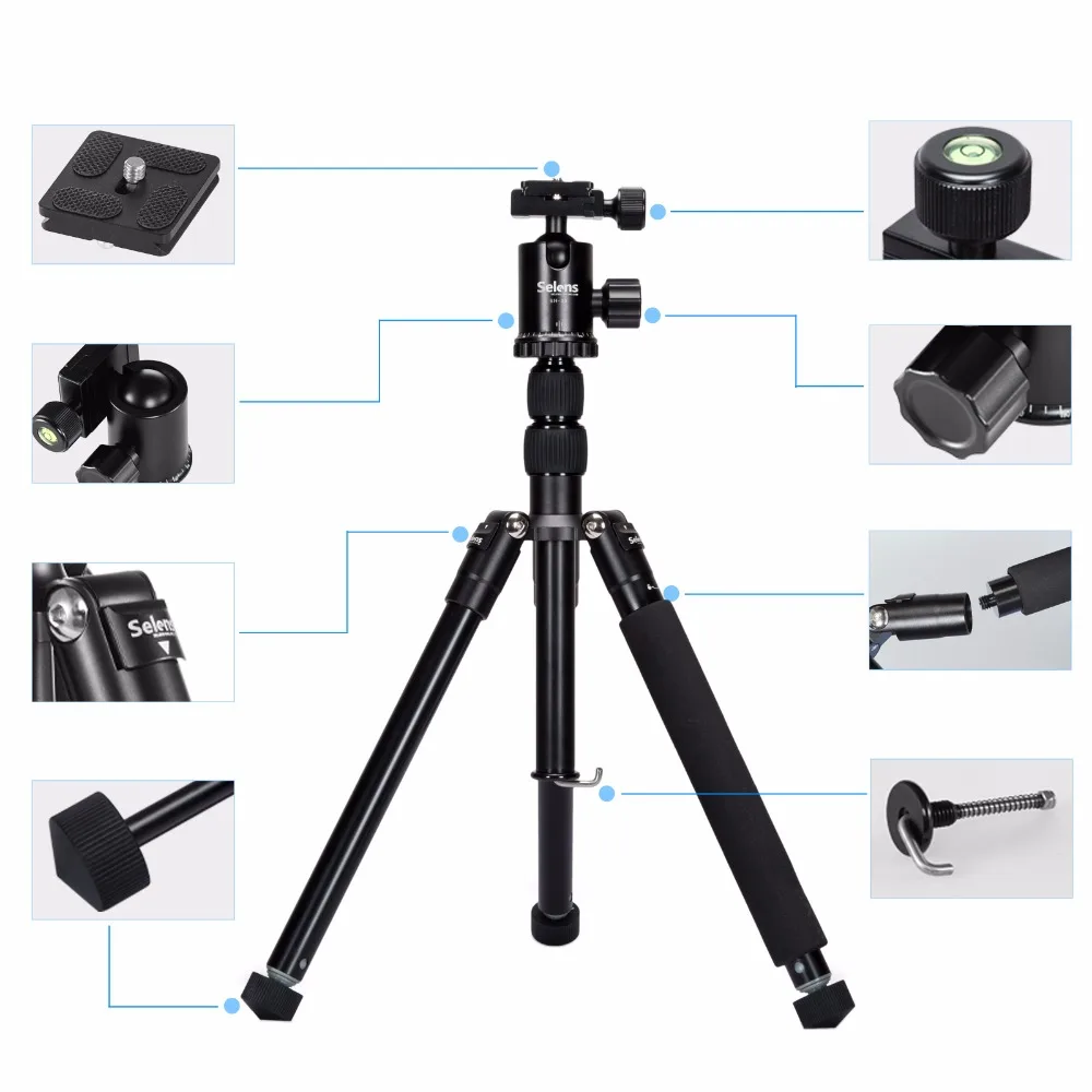 Portable Professional Photographic Aluminum Travel Table Monopod Camera Tripod For Cellphone Smartphone Canon Sony Nikon Compact Camera (2)