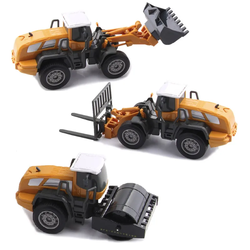 

4 In 1 Bulldozer Truck Engineering Vehicle Compactor 1:55 Model Change Part High Quality ABS Static Inertia Boys Toys Gift