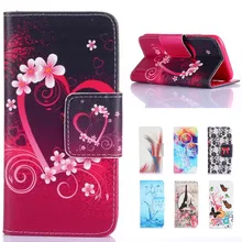 For LG Leon Luxury Cute Cartoon Love Tower Pattern Wallet Leather Flip Fundas Coque Case sFor LG Leon H324 H340 C40 450 Cover