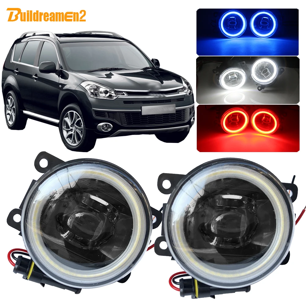 

Buildreamen2 For Citroen C-Crosser Car H11 LED Lamp 4000LM Fog Light Lens Angel Eye DRL Daytime Running Light 12V High Bright