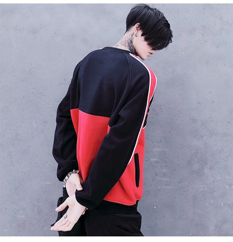 Patchwork Oversize Windbreaker Pullover Jackets Male Coats Vintage Varsity Jacket Men Fashions  (33)
