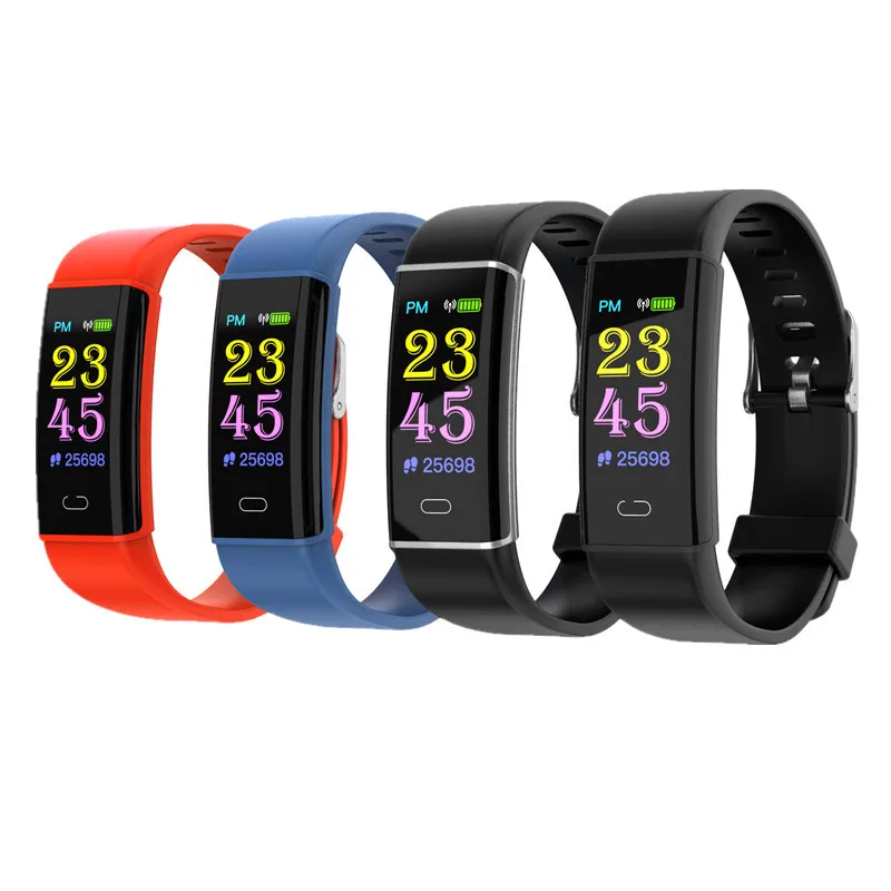 

Bluetooth Smart Bracelet Color Screen Heart Rate Blood Pressure Monitoring Smartband Message Reminder Multi-Sport Mode Wristband