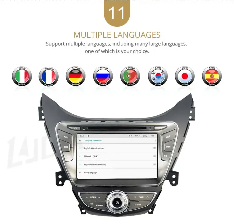 Best LJDA Android 9.1 Car dvd player for Hyundai Elantra/Avante/I35 2011 2012 2013 2 Din Car Radio gps navigation stereo multimedia 13