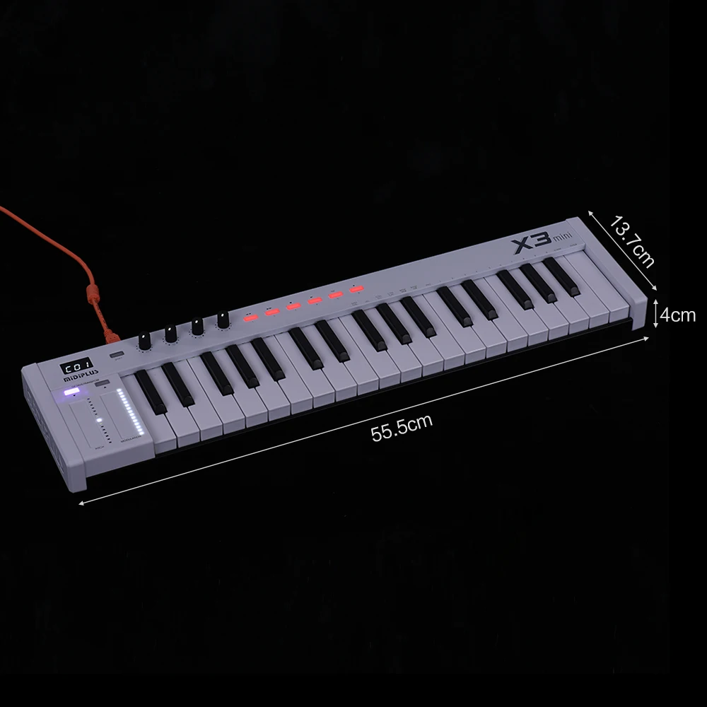 MIDIPLUS X3 mini 37-key USB MIDI клавиатура контроллер светодиодный дисплей с usb-кабелем