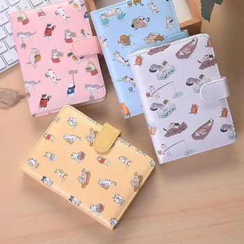 

Portable PU Leather Kawaii Kitten Cute Cat Notebook Planner Diary Book Journal School Office Supplies Stationery for Kids Girls