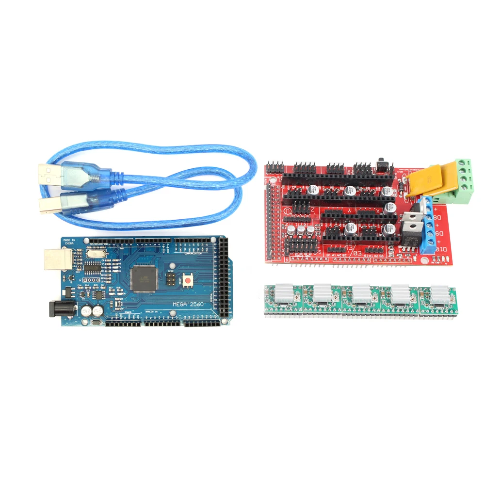 3d Принтер Комплект Mega 2560 R3 макетная плата+ RAMPS 1,4 Управление Лер для arduino Atmega2560 REV3+ 4 шт. A4988 драйверы