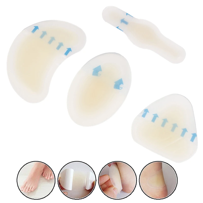 Heel Anti-wearing Heel Sticker Adhesive Hydrocolloid Gel Blister Plaster Pedicure Patch Silicone Gel Soft Sticker 4pcs/set shoe repair patches shoe repair patch shoe repair stickers shoe stickers