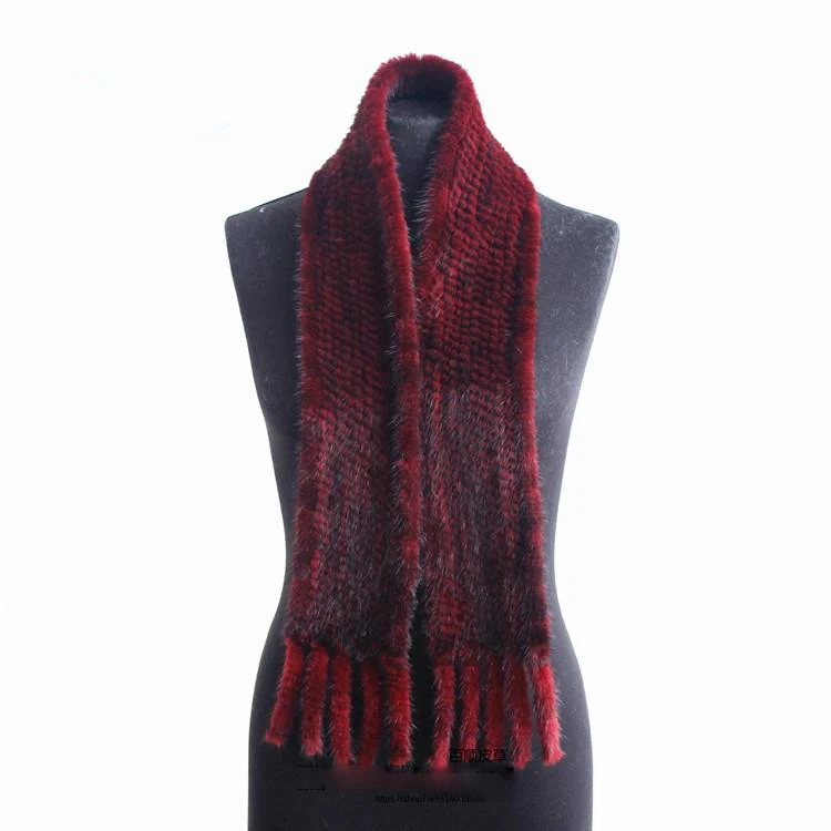 

HARPPIHOP FUR Fur scarf mink scarf mink knitted scarf women's mink hair scarf