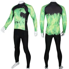 Зеленый Пламя Призрак лошадь Мужская с длинным рукавом Велоспорт Джерси полиэстеровый велосипедный одежда черная дышащая одежда для велосипеда Размер S-6XL