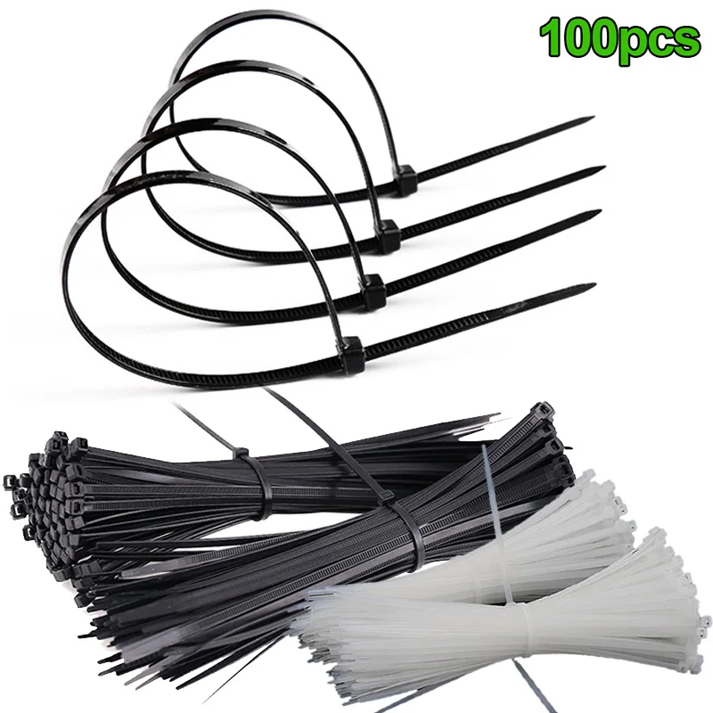 

100 Pcs ABS Plastic Cable Ties Zip Fasten Wire Wrap Strap Fastening CLH