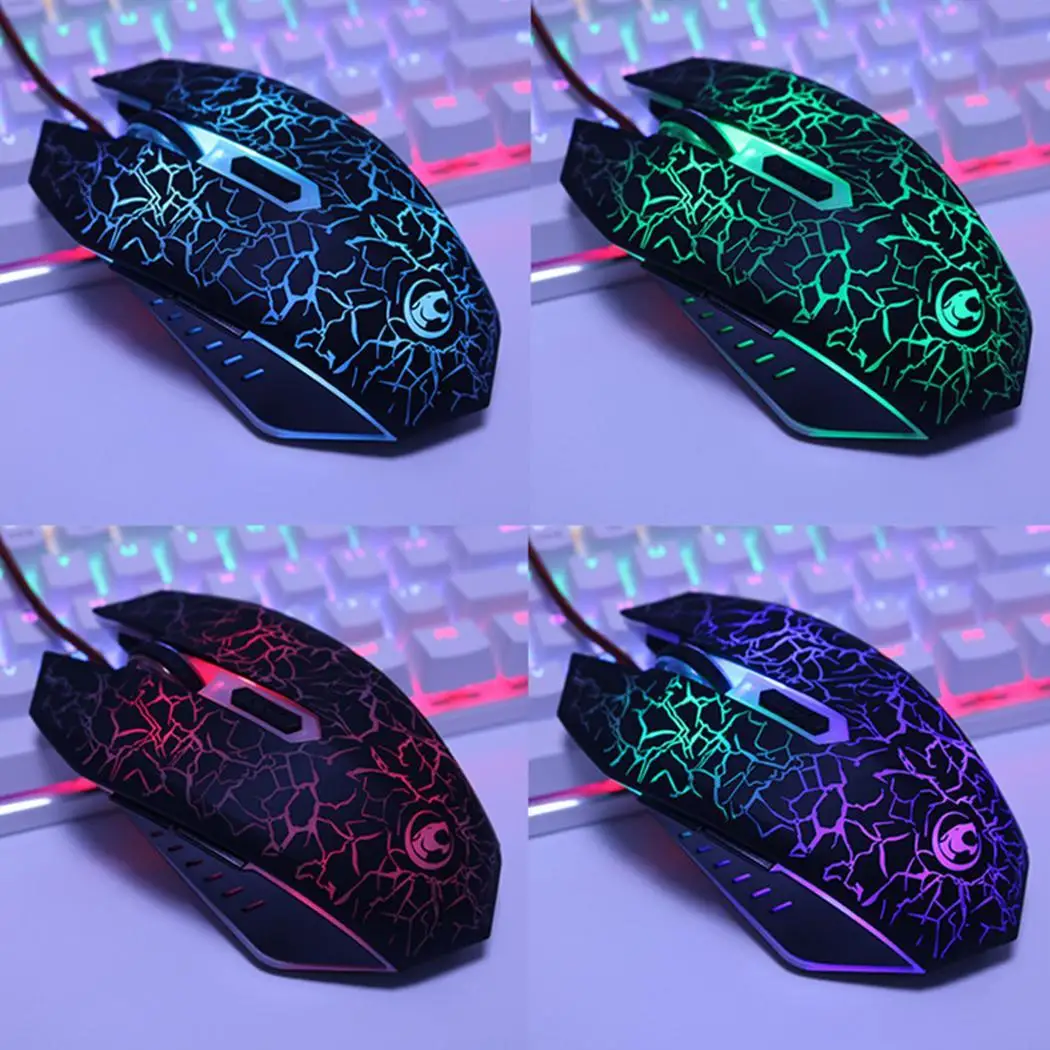 Anti-Skid Game Gaming Mouse 2400dpi Backlight Breathing Comfort Gamer Mice for Computer Desktop Laptop White Black New