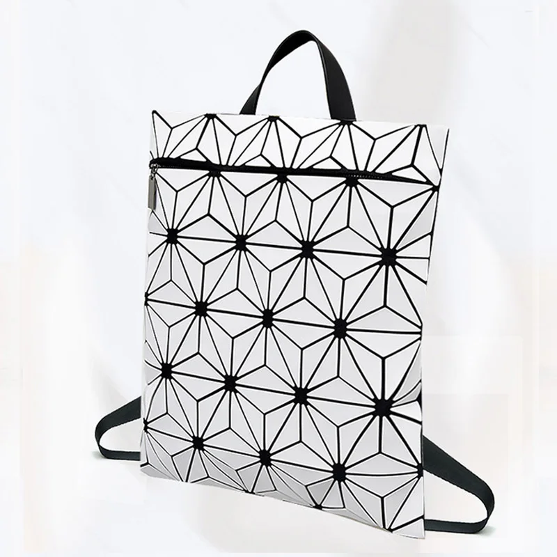 Женские рюкзаки с геометрическим рисунком, школьные светящиеся лазерные маленькие рюкзаки для девочек-подростков, школьная сумка, кожаный рюкзак, Mochila Feminina