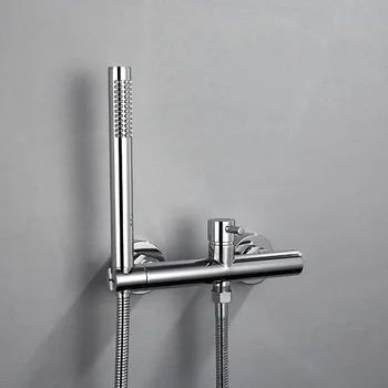 Matt Black/Chrome Brass Handheld Shower Mixer Set Bathroom Shower Faucet Bath Faucet Mixer Tap With Hand Shower Wall Mounted modern wall mount polished chrome brass bathroom clawfoot hand shower faucet mixer tap set telephone shape hand spray ana209