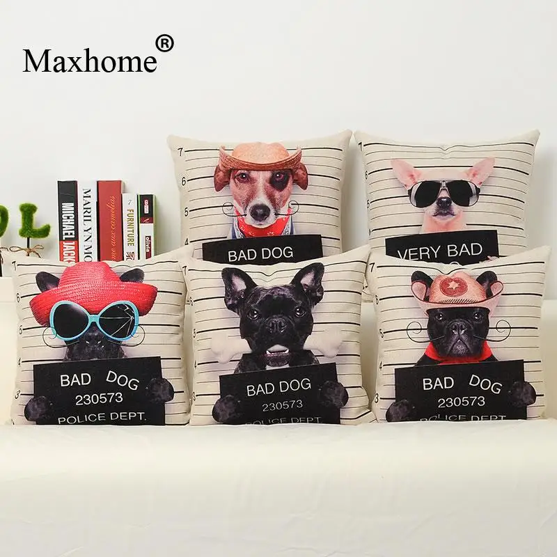 Nordic Design Creative Square Pillowcase Personality Prison Break Dog