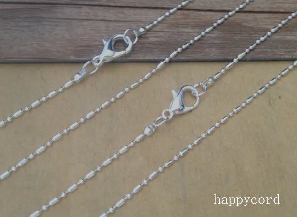 

60pcs/lot 1.2mm silver color 1:1 necklace pendant chain With lobster Clasp 22inche